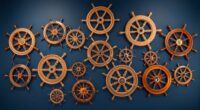 nautical wooden wheel decor