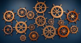 nautical wooden wheel decor
