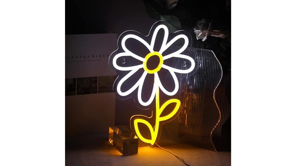 neon daisy wall art