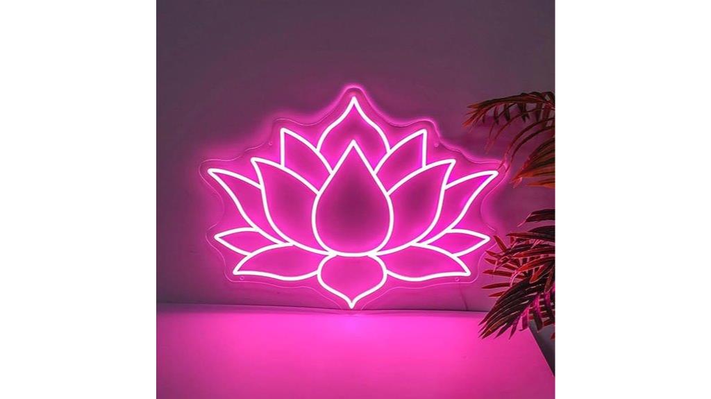 neon lotus meditation sign
