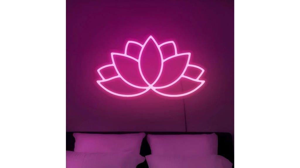 neon lotus yoga decor