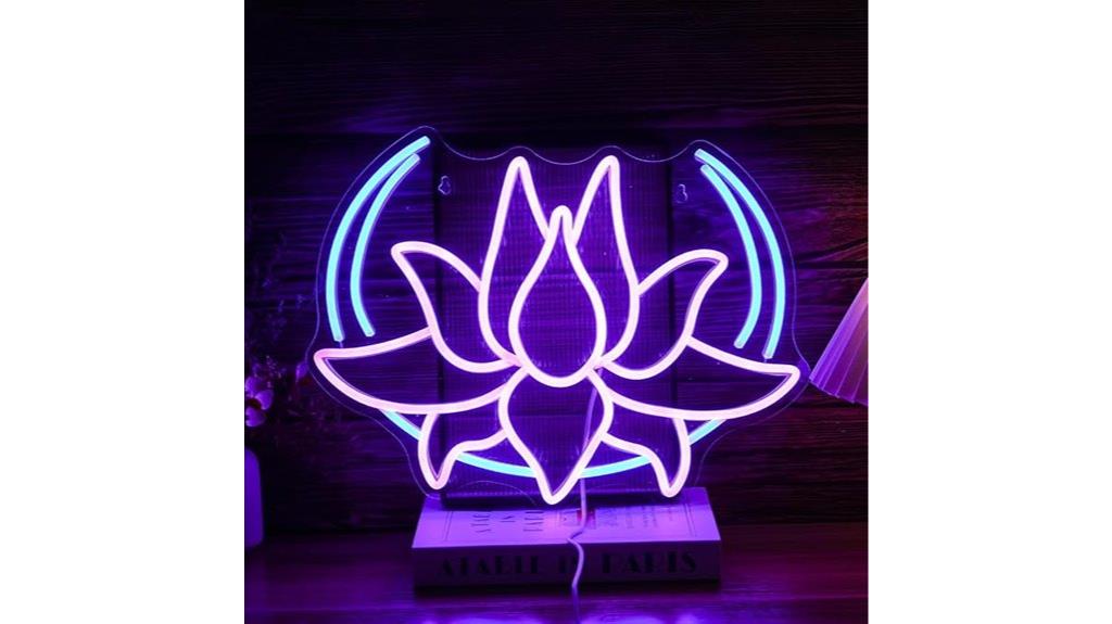 neon moon lotus sign