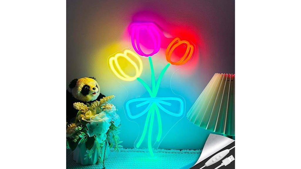 neon tulip wall sign