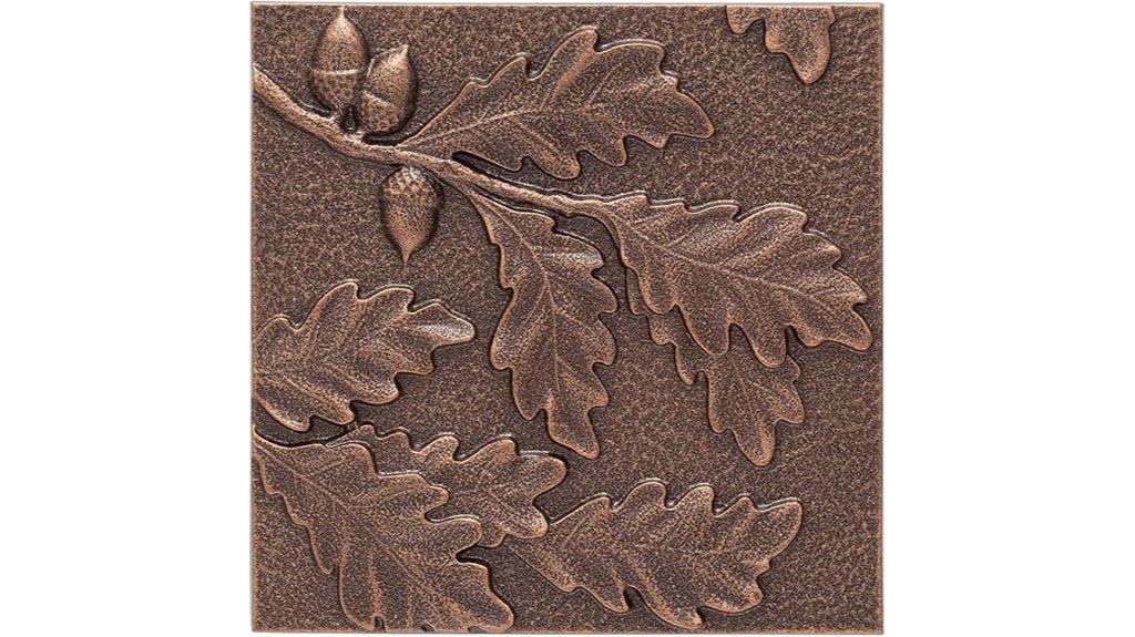 oak leaf copper wall decor