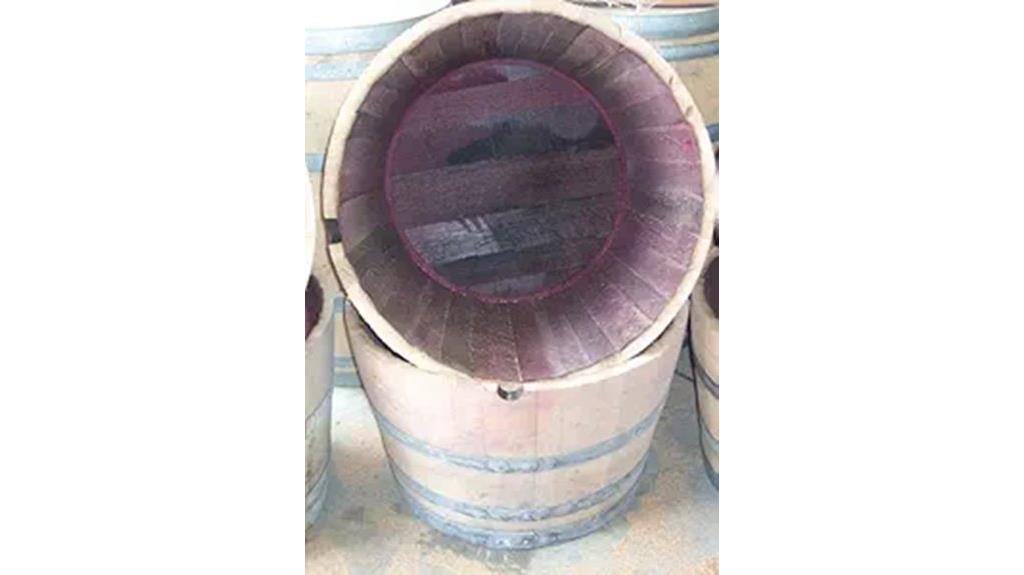 oak wine barrel planter