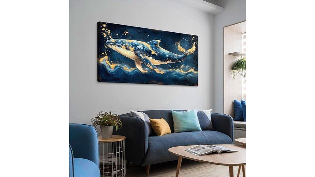 ocean blue whale canvas