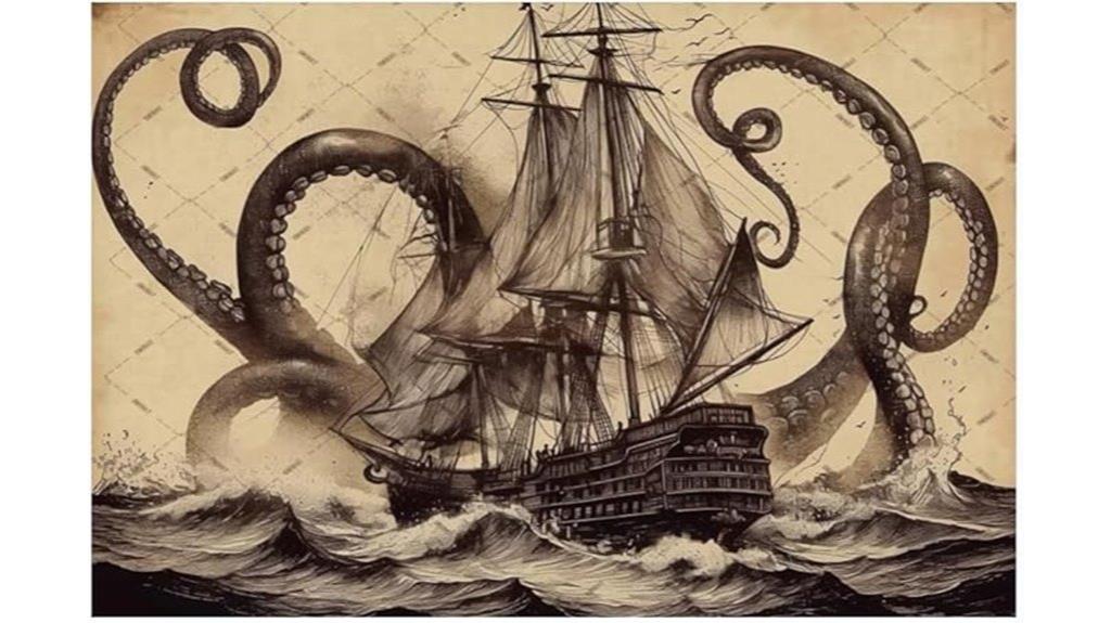 ocean kraken metal sign