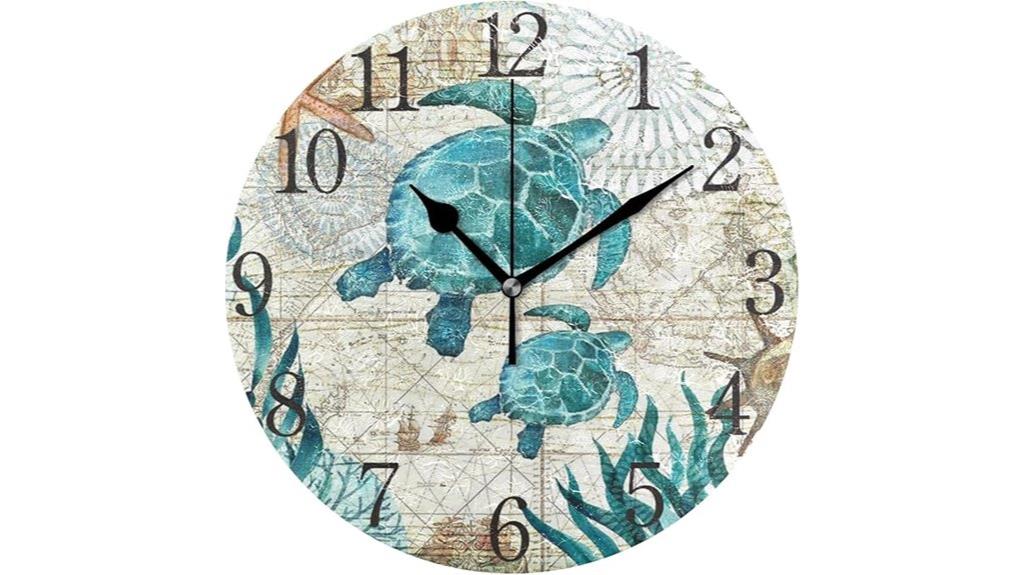 ocean turtle starfish clock