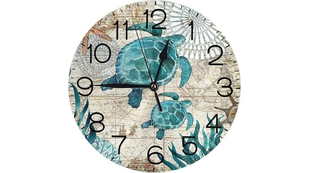 ocean turtle starfish clock