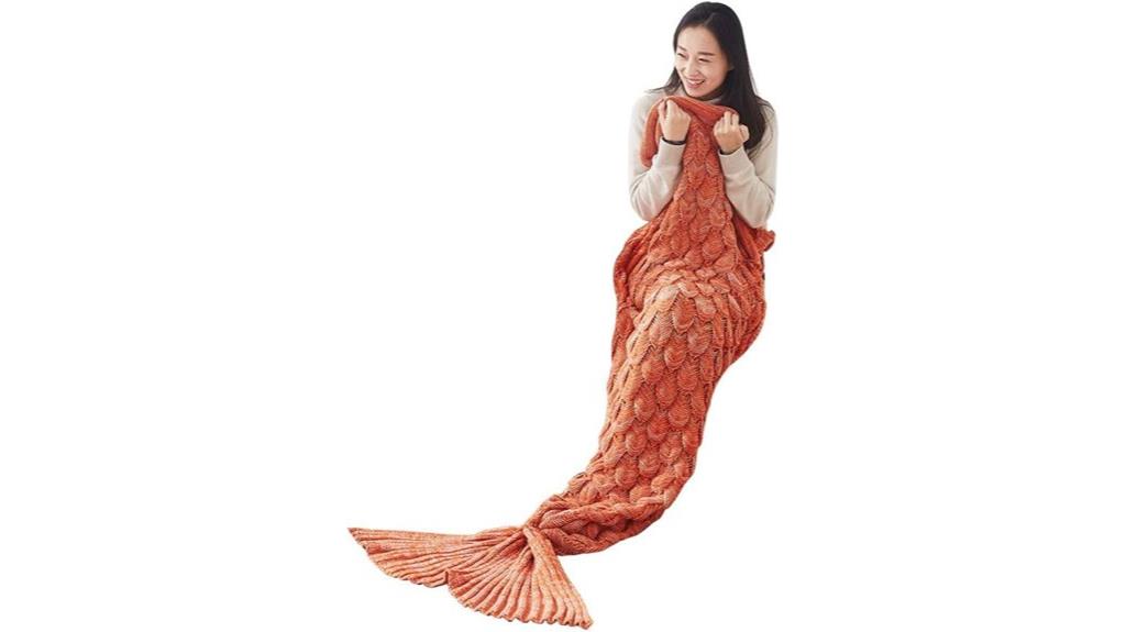 orange mermaid blanket size