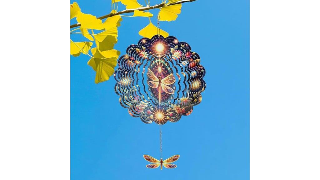 outdoor dragonfly wind spinner