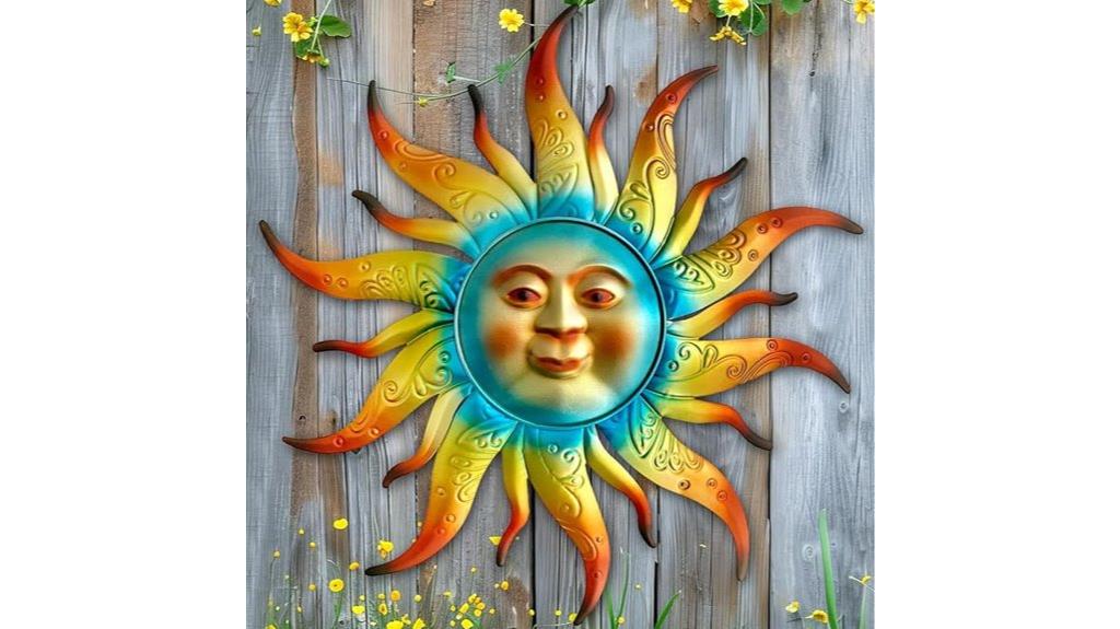 outdoor metal sun artwork