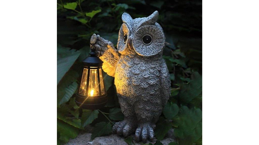 owl solar garden decor