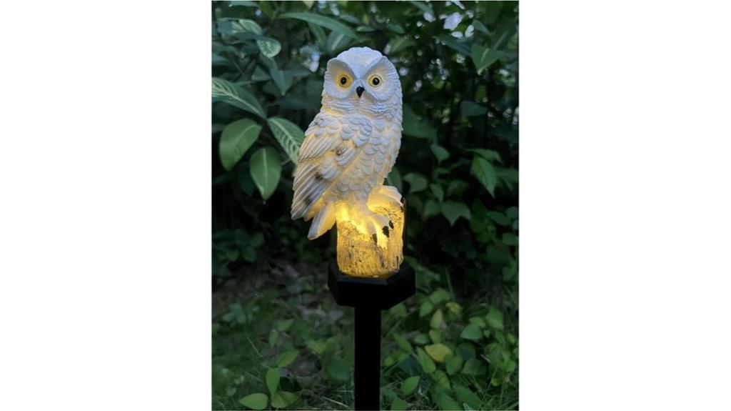 owl solar garden light