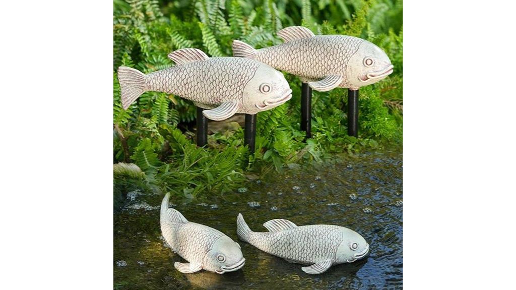 pair of koi fish statues