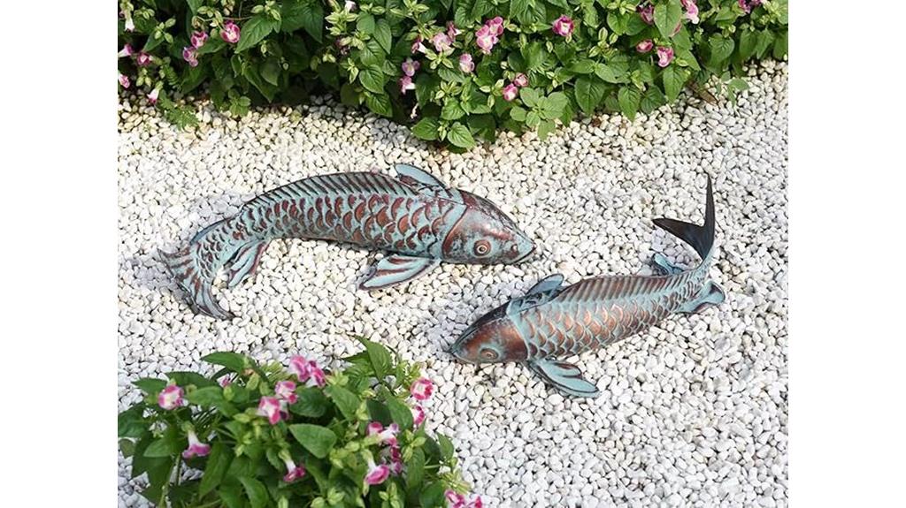 pair of koi fish statues