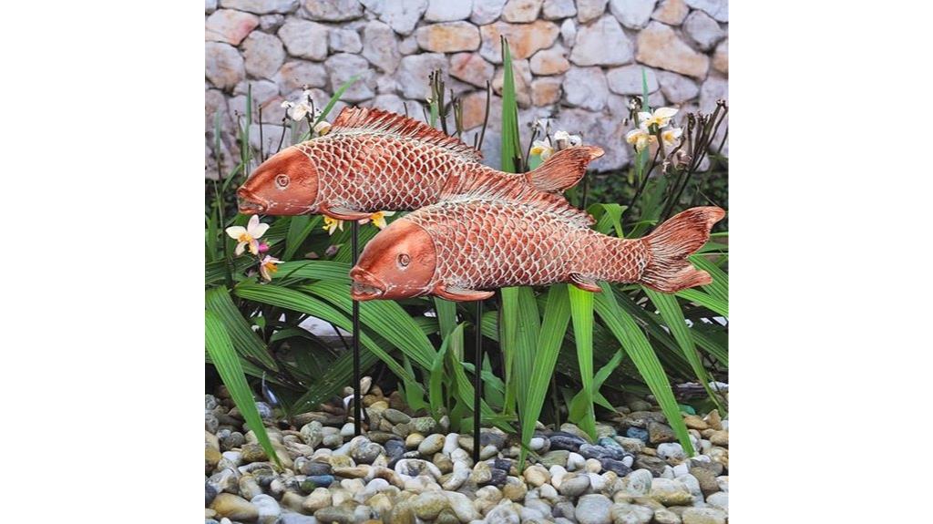 pair of koi statues