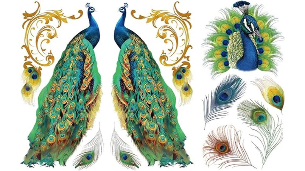 peacock theme decor transfers