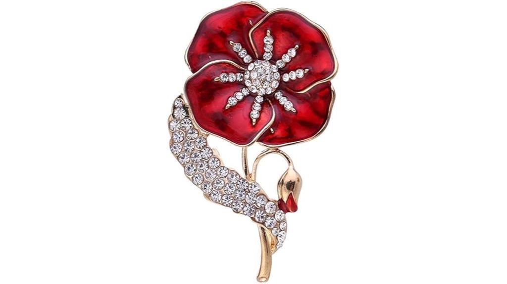 poppy enamel lapel pin