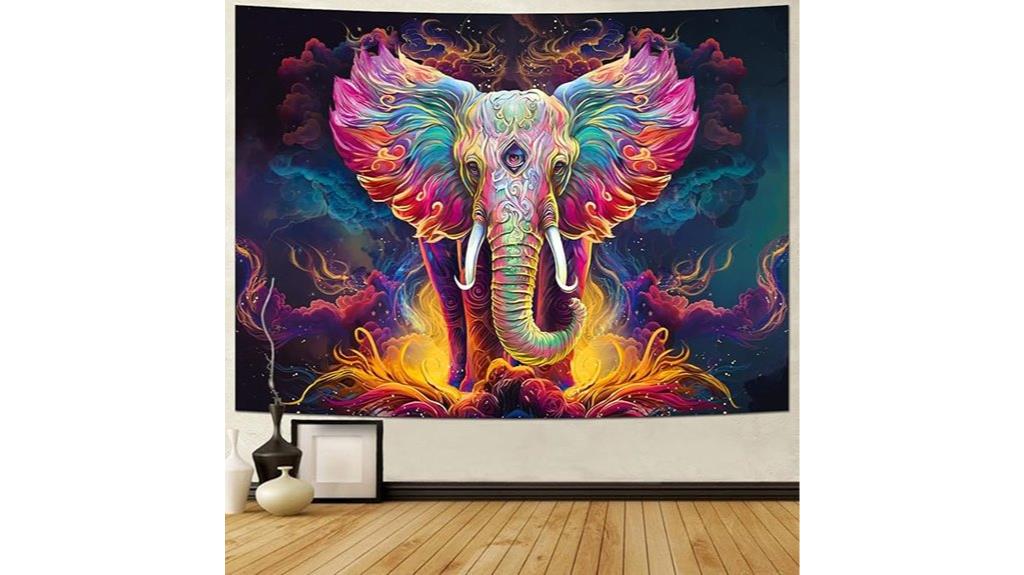 psychedelic elephant tapestry