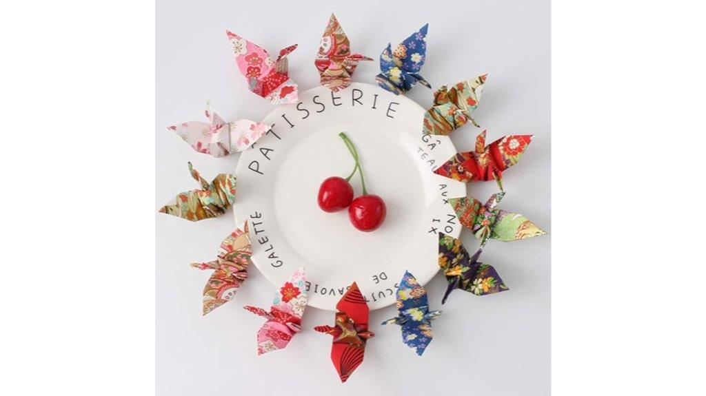 rainbow paper crane favors