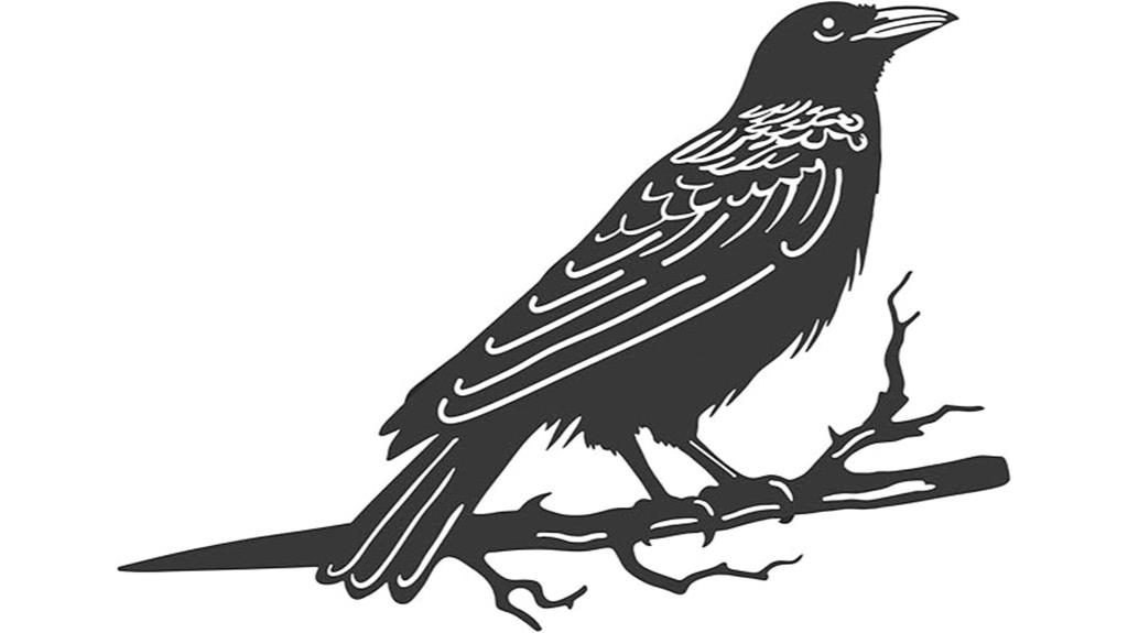 raven metal garden ornament