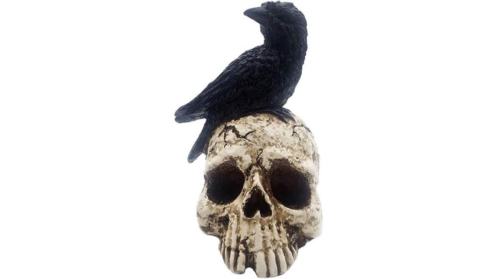 raven skull halloween sculpture