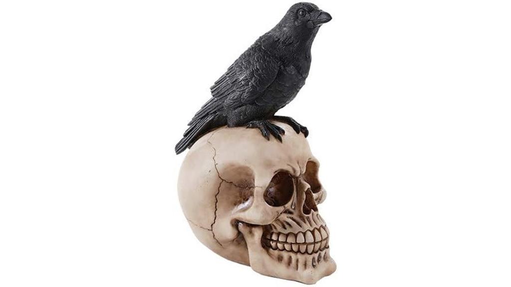 raven skull poe figurine