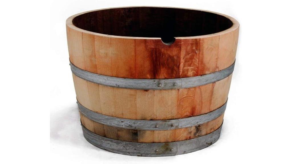 reclaimed wine barrel planter