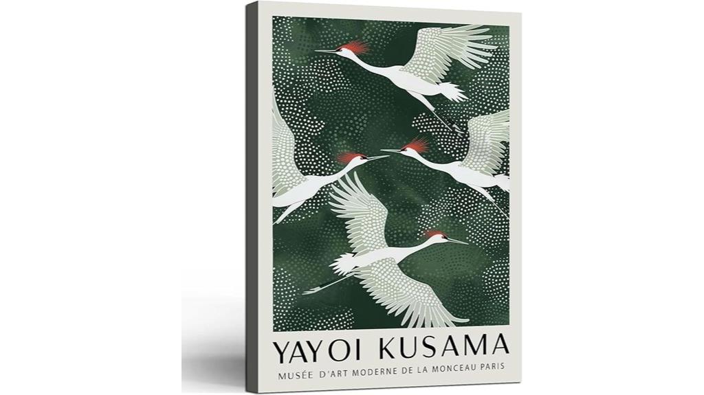 red crowned crane canvas