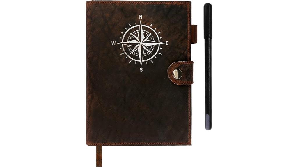 refillable leather journal with pen