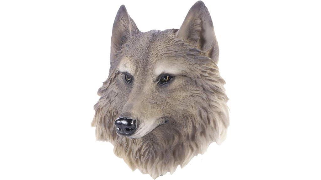 resin wolf head decor