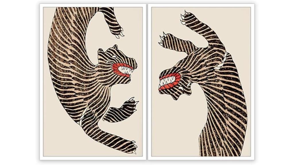 retro japanese tiger prints