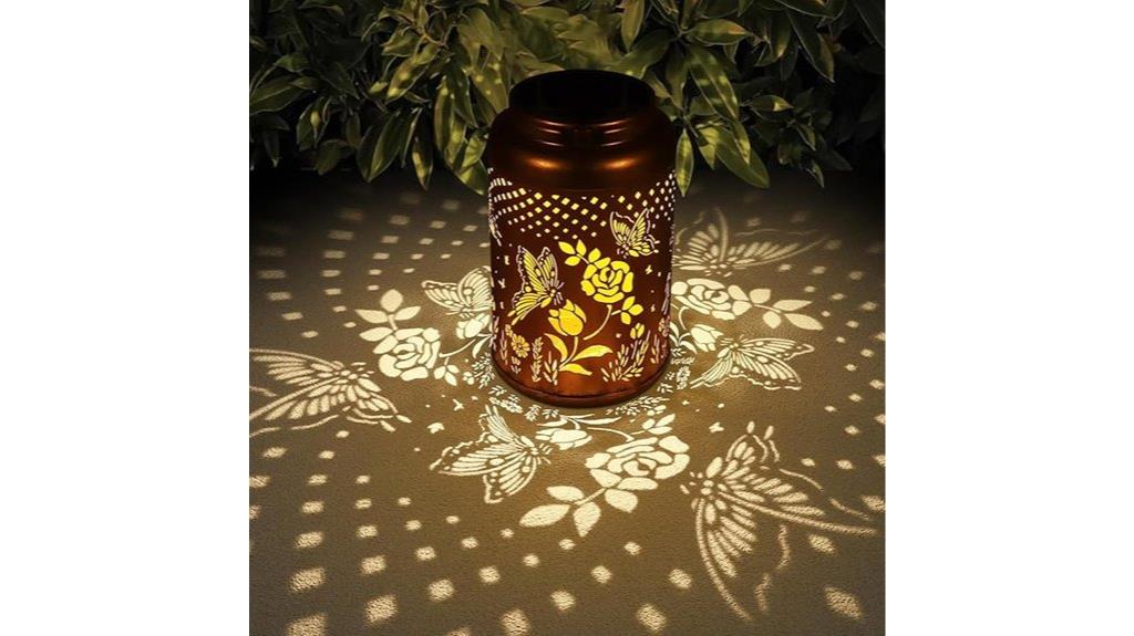 rose butterfly garden lantern