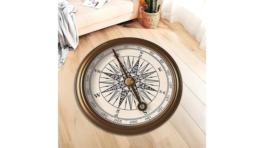 round nautical compass rug