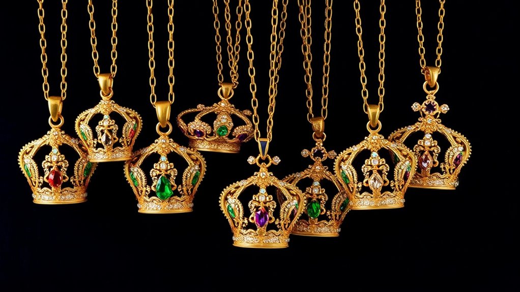 royal queen crown necklaces