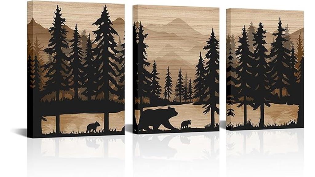 rustic bear wall art