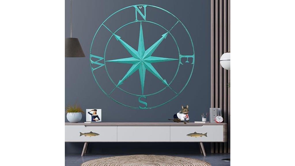 rustic coastal compass wall art