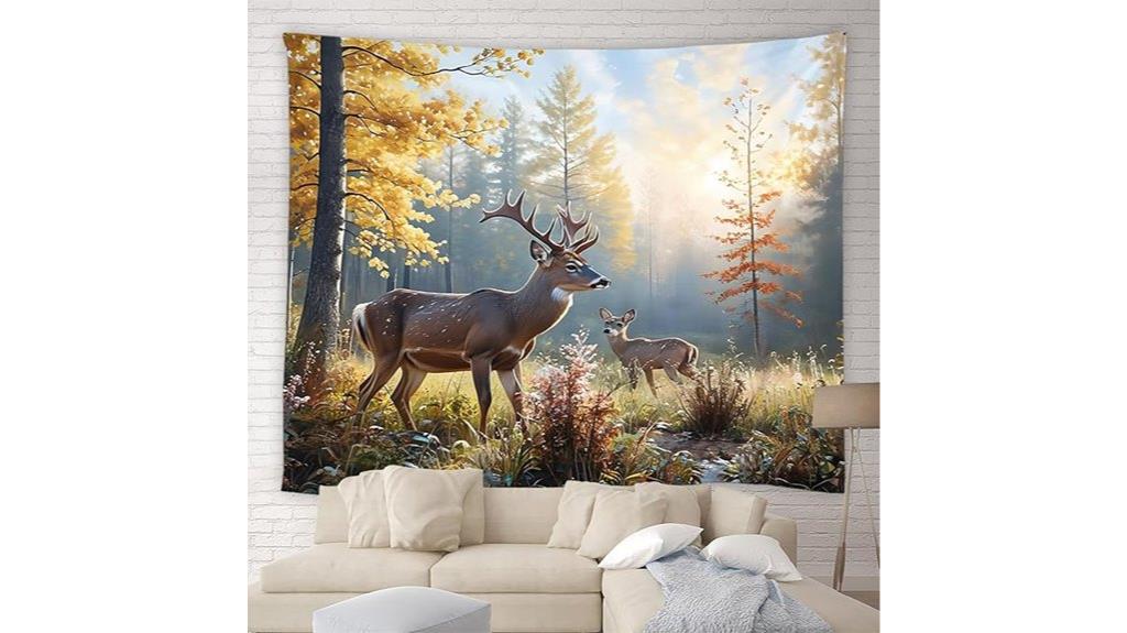 rustic deer tapestry decor