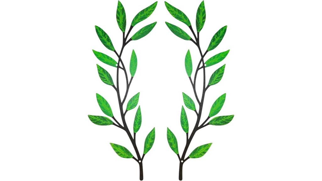 rustic metal leaf wall art