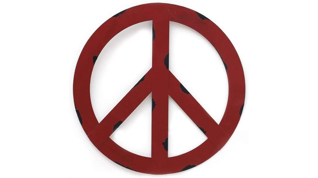 rustic metal peace sign