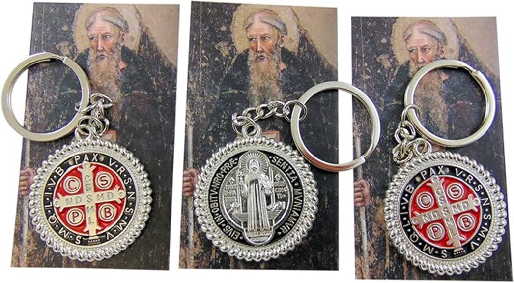 saint benedict medal keychain set