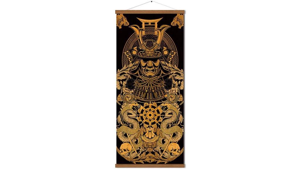samurai helmet warrior wall art