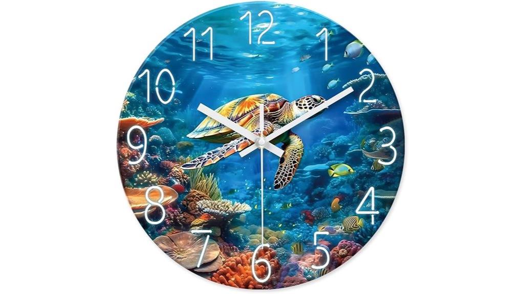sea turtle ocean kitchen clock