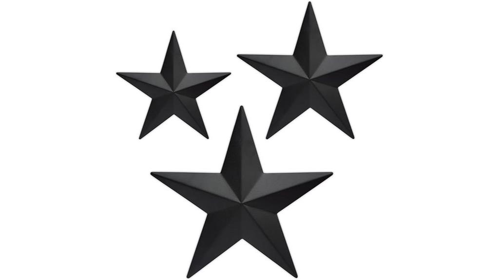 set of three metal barn stars