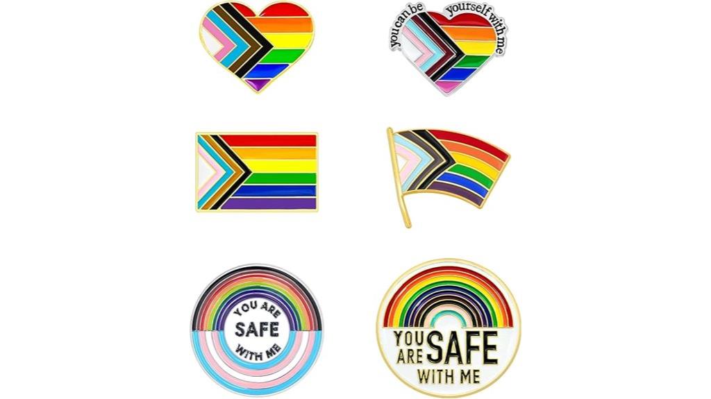 set of three pride pins