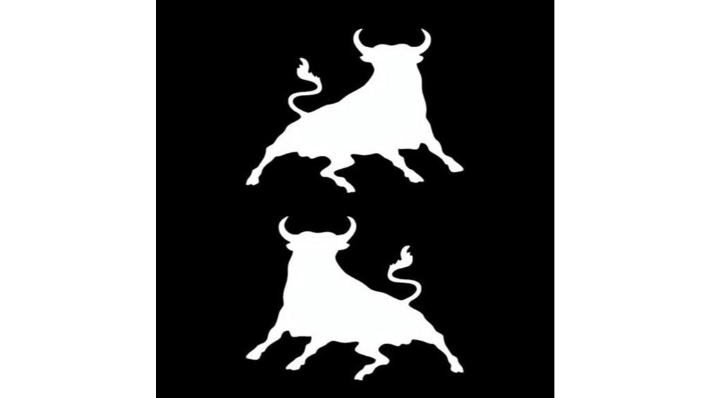set of two spanish bull stickers
