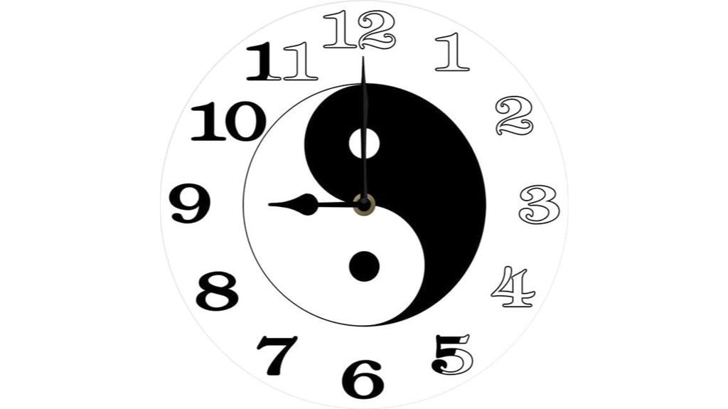 silent yin yang clock