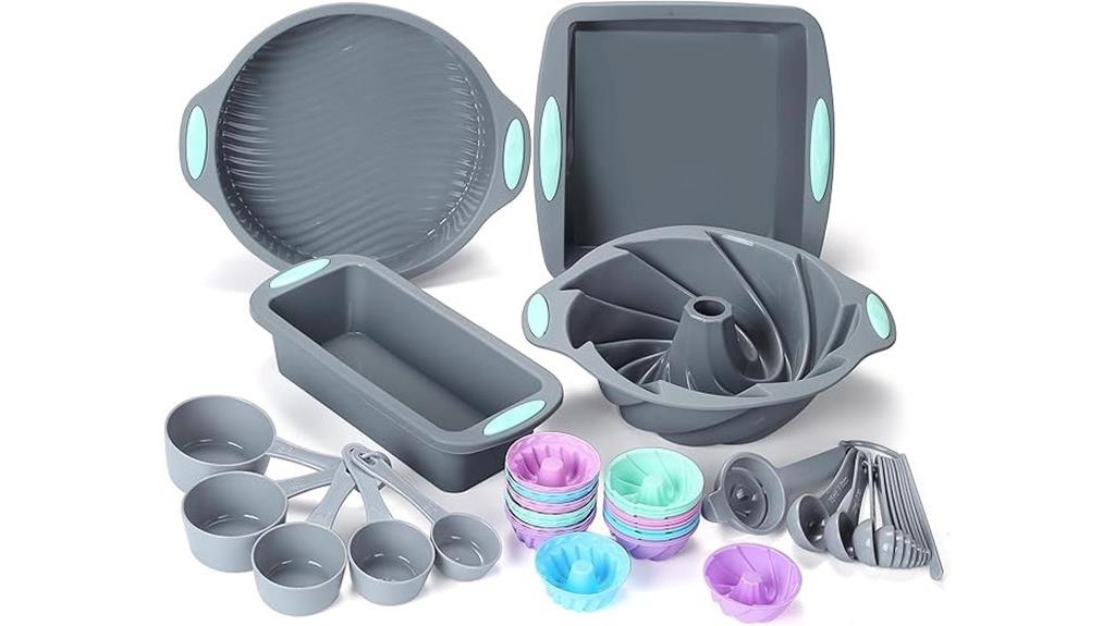 silicone bakeware with measuring