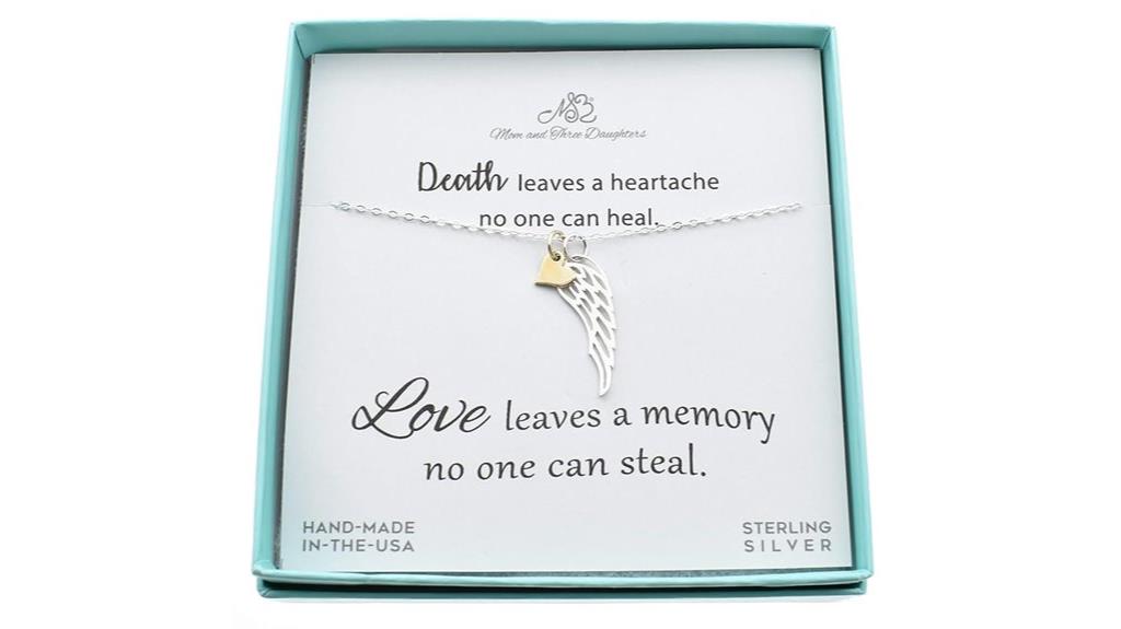 silver angel wing necklace